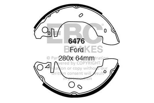 6476 - EBC Brake Shoes; Rear