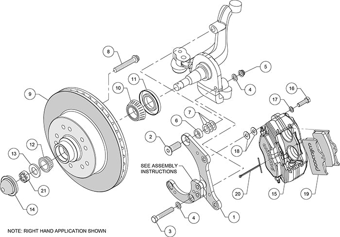 140-14663-R - Wilwood Big Brake Kit - Front - 292x25mm Plain - Dynalite-M Red