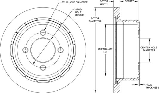 160-12594 - Wilwood Ultralite Rotor & Hat - 280x20mm Plain Left/Right