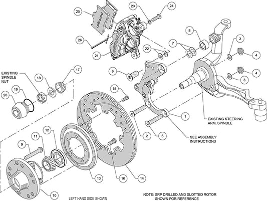 140-12045-R - Wilwood Big Brake Kit - Front - 309x28mm Plain - Dynalite Internal Red