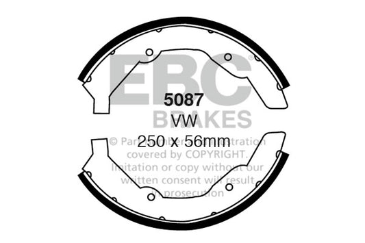5087 - EBC Brake Shoes; Front