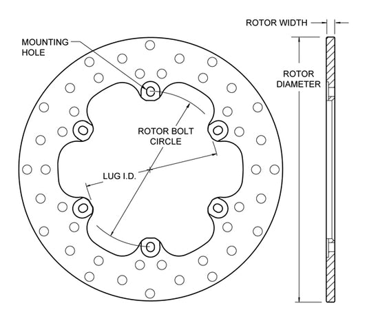 160-3306 - Wilwood Steel Rotors - 273x9mm Drilled Left/Right