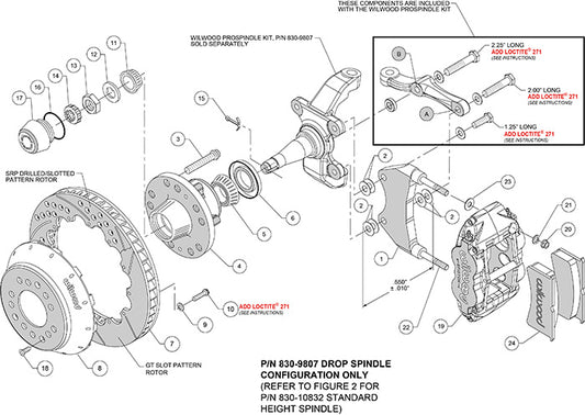 140-15155 - Wilwood Big Brake Kit - Front - 327x28mm Bi-Slotted - Superlite 6R Black