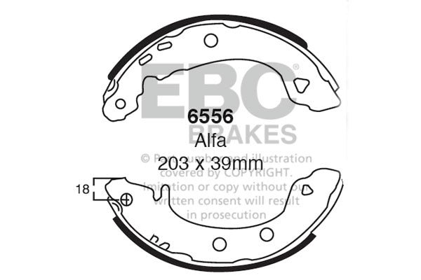 6556 - EBC Brake Shoes; Rear