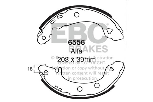 6556 - EBC Brake Shoes; Rear