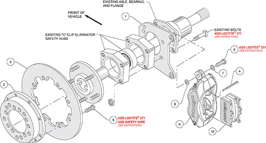140-4545-BD - Wilwood Big Brake Kit - Rear - 291x9mm Cross Drilled - Dynalite Anodized