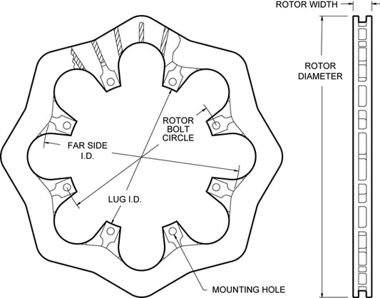160-8135 - Wilwood Ultralite Rotors - 298x20mm Plain Left/Right
