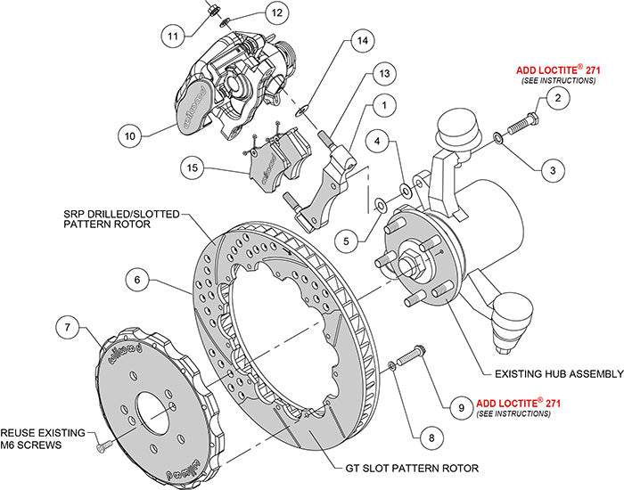 140-10310-D - Wilwood Big Brake Kit - Rear - 327x20mm Curved Slotted & Cross Drilled - CPB Black