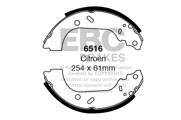 6516 - EBC Brake Shoes; Rear