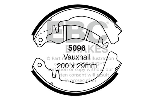 5096 - EBC Brake Shoes; Rear