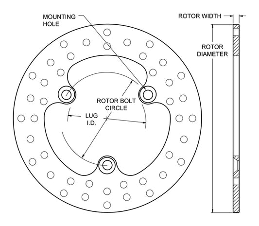 160-2084 - Wilwood Steel Rotors - 278x8mm Drilled Left/Right