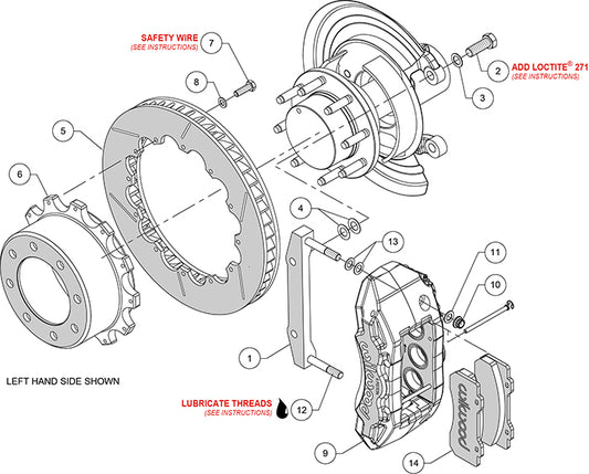 140-13868-C - Wilwood Big Brake Kit - Rear - 394x35mm Bi-Slotted - TX6R Anodized