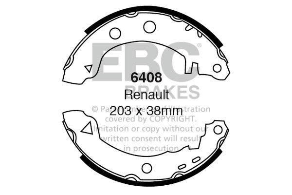 6408 - EBC Brake Shoes; Rear