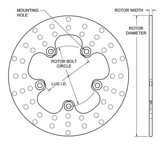 160-1602 - Wilwood Steel Rotors - 254x6mm Drilled Left/Right