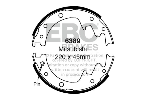 6389 - EBC Brake Shoes; Rear