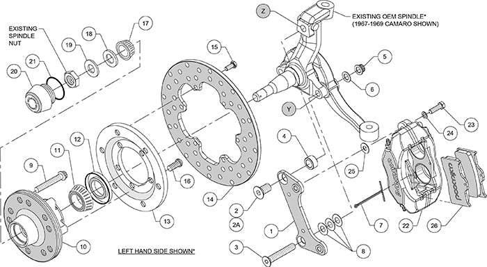 140-1017-BD - Wilwood Big Brake Kit - Front - 273x9mm Cross Drilled - Dynalite Anodized