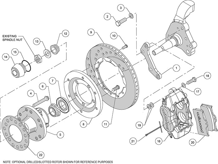 140-11021 - Wilwood Big Brake Kit - Front - 280x20mm Plain - Dynalite Internal Black