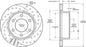 160-16625-BK - Wilwood SRP Rotor & Hat - 309x20mm Curved Slotted & Cross Drilled Left