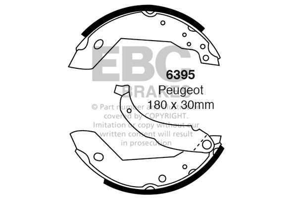 6395 - EBC Brake Shoes; Rear
