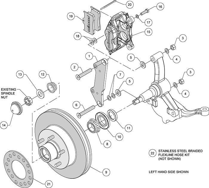 140-15162 - Wilwood Big Brake Kit - Front - 302x32mm Plain - Dynalite-M Black