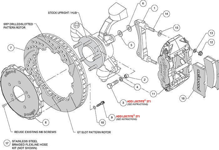 140-10309-R - Wilwood Big Brake Kit - Front - 327x28mm Bi-Slotted - Superlite 6R Red