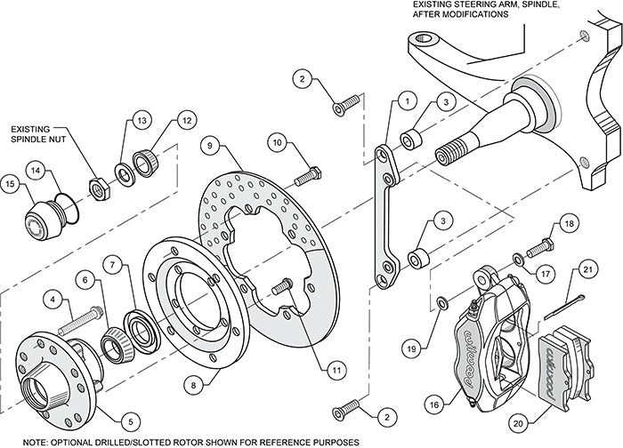 140-8175-BD - Wilwood Big Brake Kit - Front - 273x9mm Cross Drilled - Dynalite Anodized