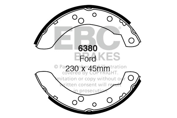 6380 - EBC Brake Shoes; Rear