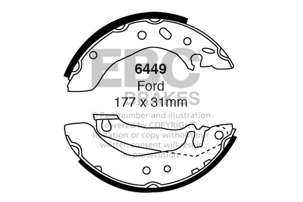 6449 - EBC Brake Shoes; Rear
