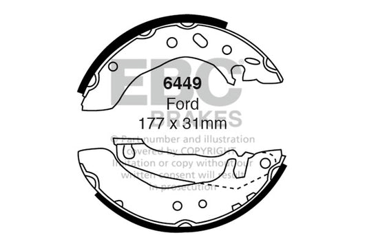 6449 - EBC Brake Shoes; Rear