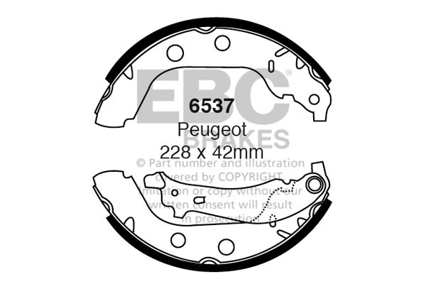 6537 - EBC Brake Shoes; Rear