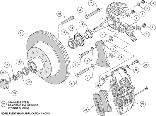 140-14974 - Wilwood Big Brake Kit - Front - 301x28mm Plain - Dynapro 6 Black