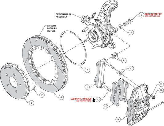 140-14557 - Wilwood Big Brake Kit - Front - 355x32mm Bi-Slotted - AERO6 Anodized