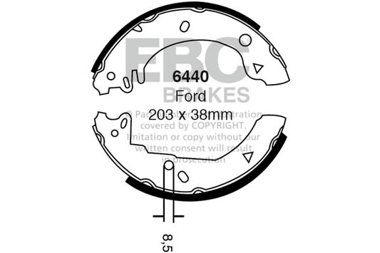 6440 - EBC Brake Shoes; Rear