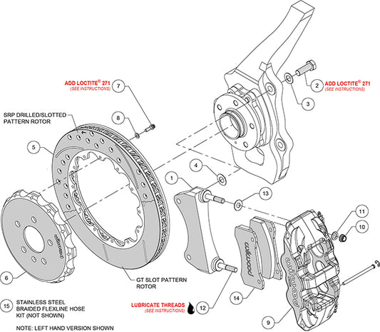 140-14588 - Wilwood Big Brake Kit - Front - 381x32mm Bi-Slotted - AERO6 Black