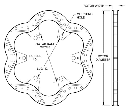 160-11217 - Wilwood Super Alloy Rotors - 266x20mm Drilled Left/Right