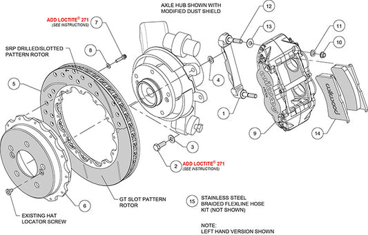 140-14752-R - Wilwood Big Brake Kit - Rear - 327x28mm Bi-Slotted - Superlite 4R Red
