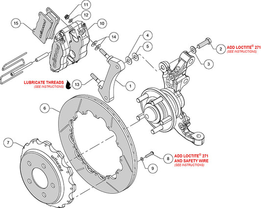 140-14103 - Wilwood Big Brake Kit - Front - 327x20mm Bi-Slotted - Dynapro Radial Mount Anodized