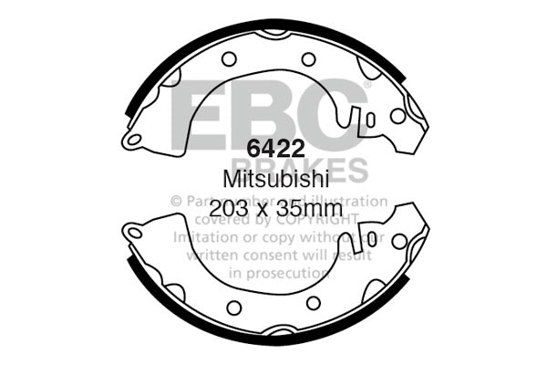6422 - EBC Brake Shoes; Rear
