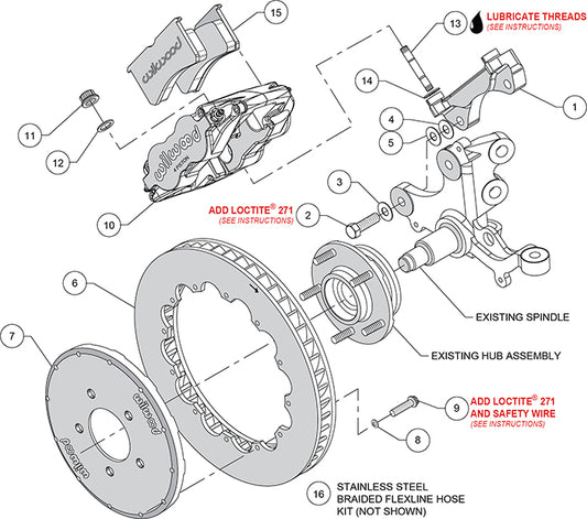 140-14114 - Wilwood Big Brake Kit - Front - 327x32mm Plain - Forged Superlite 6R Anodized