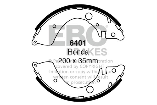 6401 - EBC Brake Shoes; Rear