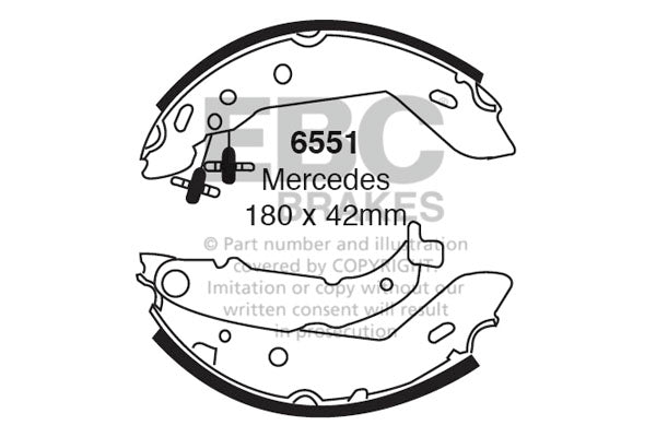 6551 - EBC Brake Shoes; Rear