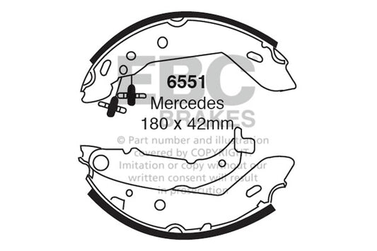 6551 - EBC Brake Shoes; Rear