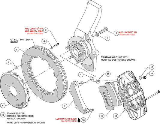 140-14816 - Wilwood Big Brake Kit - Front - 355x32mm Bi-Slotted - AERO6 Anodized