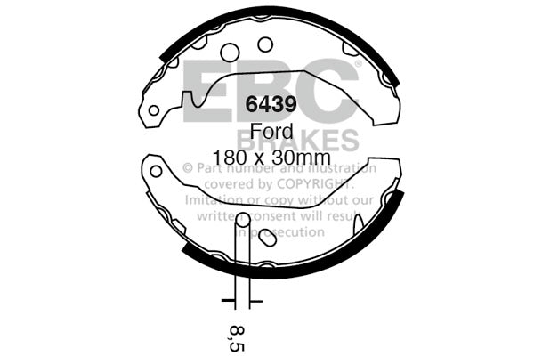 6439 - EBC Brake Shoes; Rear
