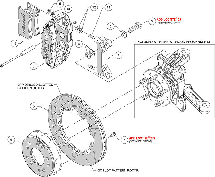 140-15302 - Wilwood Big Brake Kit - Front - 309x28mm Bi-Slotted - Superlite 6R Black