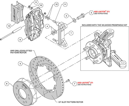 140-15302 - Wilwood Big Brake Kit - Front - 309x28mm Bi-Slotted - Superlite 6R Black