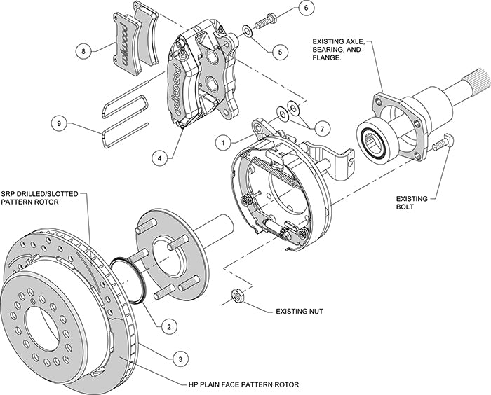 140-11396-R - Wilwood Big Brake Kit - Rear - 280x20mm Plain - Dynapro Low Profile Red