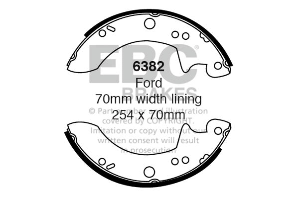 6382 - EBC Brake Shoes; Rear