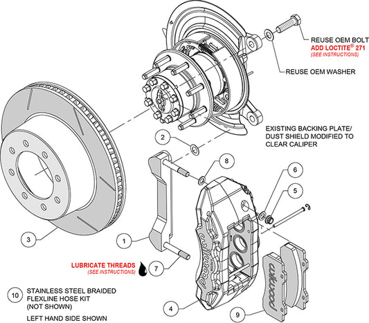 140-15382 - Wilwood Big Brake Kit - Rear - 407x35mm Bi-Slotted - TX6R Black