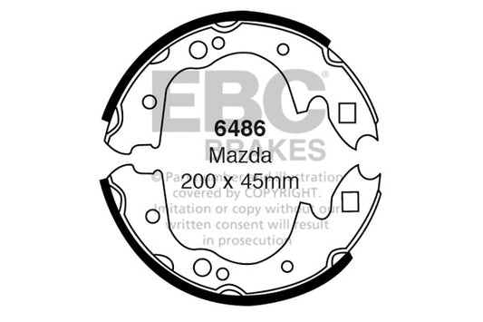 6486 - EBC Brake Shoes; Rear